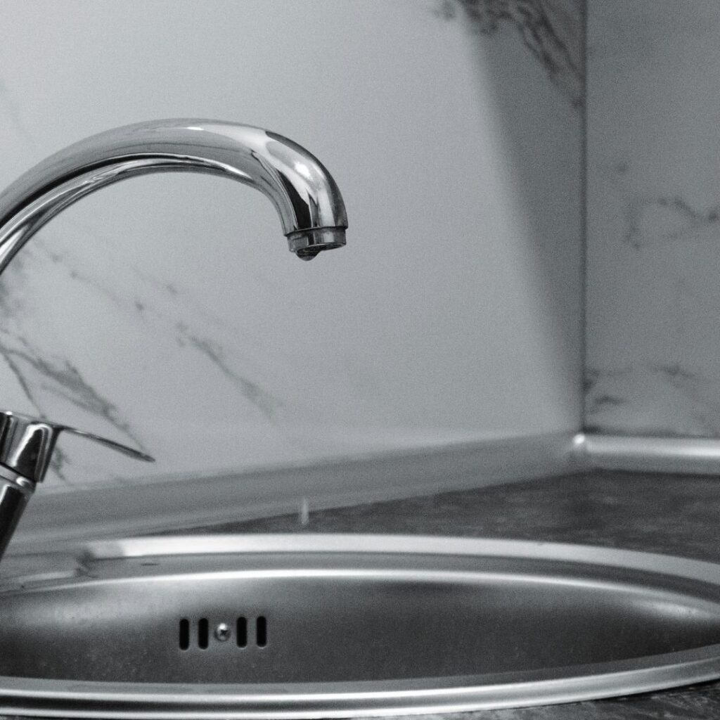 leaking water droplets from faucet